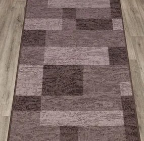 Associated Weavers 200x67 cm Protišmykový behúň na mieru Icona 44 - obšitý zo všetkých strán, hnedá, chodba / predsieň