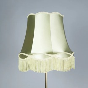 Retro stojaca lampa mosadz s tienidlom Granny zelená 45 cm - Kaso
