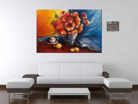 Gario Ručne maľovaný obraz Váza s vlčím makom na stole Rozmery: 120 x 80 cm