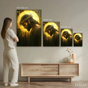 DUBLEZ | Drevený obraz - Ježiš s tŕňovou korunou