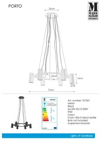 Markslöjd 107357 - Luster na lanku PORTO 6xGU10/12W/230V