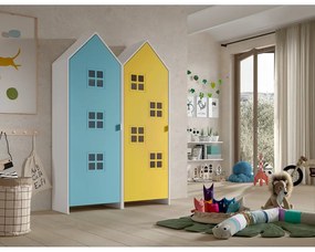 Žlto-svetlomodrá detská šatníková skriňa 115x171,5 cm CASAMI BRUGES – Vipack