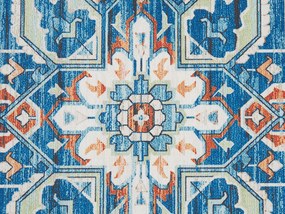 Koberec 60 x 200 cm modrá/oranžová RITAPURAM Beliani