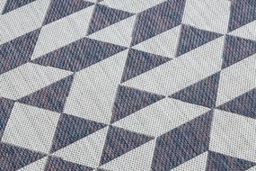 Dywany Łuszczów, Kusový koberec Sion Sisal Triangles 22373 ecru/blue-pink – na von aj na doma, 140x190, viacfarebná, chodba / predsieň