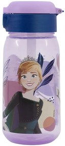 Plastová fľaša na pitie so slamkou a viečkom Ľadové kráľovstvo - Frozen - 510 ml