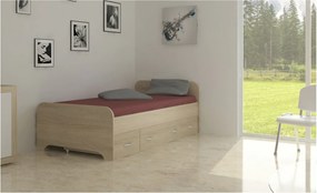 Sconto Posteľ TEREZA dub sonoma, 90x200 cm