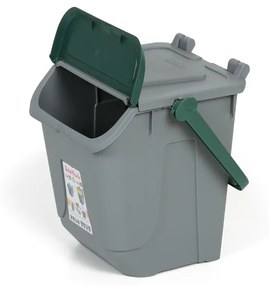Mobil Plastic Plastový odpadkový kôš na triedenie odpadu ECOLOGY, sivá/zelená