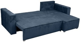 Tmavomodrá rohová pohovka SMART COSARO, obojstranná + 2 vankúšiky ZADARMO