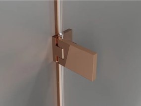 Mexen Lunar-F, 1-krídlový sprchový kút so skladacími dverami, ľavý, 85 x 80 cm, 8mm číre sklo, ružové zlato profil, 836-085-080-60-00-L