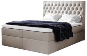 Čalúnená posteľ boxspring TOMIO + topper, 160x200, jasmine 21