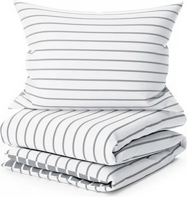 Povlečení z Renforcé bavlny CAPRIVI šedé knoflík Rozmer obliečky: 70 x 90 cm | 140 x 220 cm