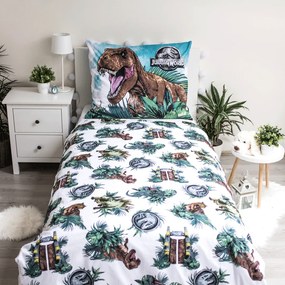 Jerry Fabrics Bavlnené obliečky so svietiacim efektom 140x200 + 70x90 cm - Jurský Svet "Roar"
