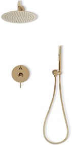 Rea Lungo, podomietkový sprchový set s dažďovou hlavovou a ručnou sprchou, zlatá lesklá, REA-P4110