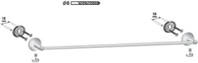 BISK Erga FOR YOU, držiak na uteráky 60 cm, chrómová, ERG-01180