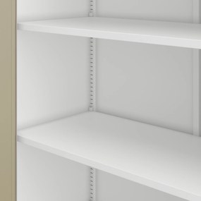 Kancelárska kovová skrinka na dokumenty JAN II, Eco Design: biela/dub sonoma