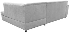 Rozkladacia rohová sedacia súprava s úložným priestorom v tvare L SERPA pravá šedá