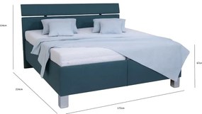 Čalúnená posteľ s úložným priestorom bez matraca ALIS 160x200 cm petrolejová