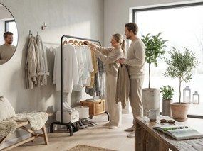 Stojan na oblečenie RAXIO 150x110x40 cm, čierny