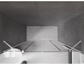 Mexen Velar Duo, posuvné sprchové dvere do otvoru 180 cm, 8mm šedé sklo, biela matná, 871-180-000-42-20