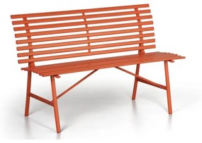 Kovová záhradná lavička SPRING, oranžová