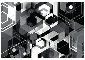 Samolepiaca tapeta geometria v čiernobielom prevedení