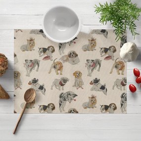 Biante Dekoračné prestieranie na stôl PML-096 Šteniatka na hnedobéžovom 30x40 cm