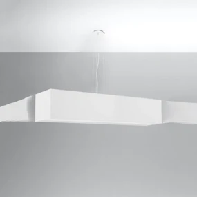 Závesné svietidlo Santa, 1x biele textilné tienidlo, (biely plast), (120 cm)