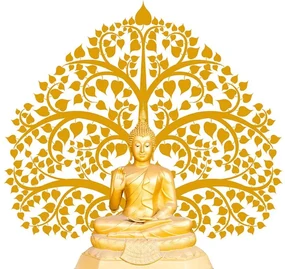 Samolepiaca tapeta Budha so stromom života