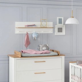 Nástenný detský vešiak v dekore duba v bielo-prírodnej farbe Ava – Roba