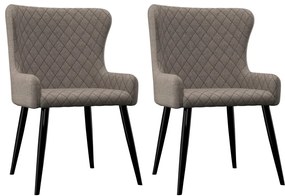 Jedálenské stoličky 2 ks sivo-hnedé látkové