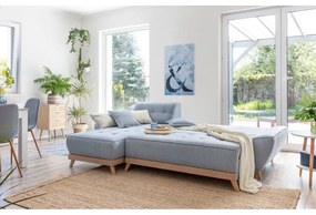 Svetlomodrá rozkladacia variabilná rohová pohovka Miuform Dazzling Daisy