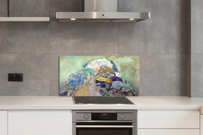 Sklenený obklad do kuchyne Abstraktné umenie dieťa 100x50 cm