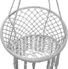 Sivé závesné kreslo KOLUMBIA s vankúšom