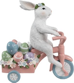 Dekorácia králik na bicykli s vajíčkami - 29*12*31 cm
