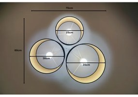 Duolla - Stropné svietidlo ROLLER TRIO 3xE27/60W/230V čierna/zlatá