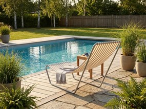 Skladacie plážové lehátko SAND STRIPES, hnedé