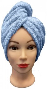 Rýchloschnúci froté Turban na vlasy svetlomodrý