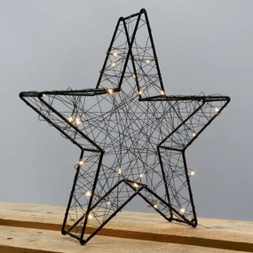 Nexos 64658 Vianočná kovová hviezda s 3D efektom - 30 x 29 x 5 cm, 25 LED diód, čierna