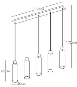 Lucide 74404/05/65 - Luster na lanku ORLANDO 5xE27/40W/230V