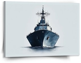 Sablio Obraz Vojnová loď na pokojnom mori - 150x110 cm