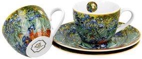 Porcelánová šálka s podšálkou Van Gogh Irises 90 ml sada 2ks