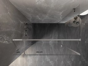 Mexen Lunar T, sklápací sprchový kút ľavý 125 x 110 cm, 8mm číre sklo, chrómový profil, 834T-125-110-01-00-L