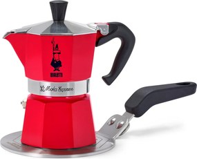Kávovar na moka kávu Bialetti Moka Express, 130 ml, červený
