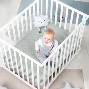 Biela detská ohrádka na kolieskach 100x75 cm Style – Roba