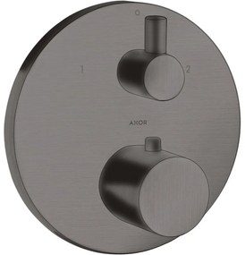 AXOR Uno termostat s podomietkovou inštaláciou, s uzatváracím a prepínacím ventilom, pre 2 výstupy, kartáčovaný čierny chróm, 38720340