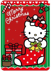 Vianočná flísová deka Hello Kitty - 100 x 140 cm