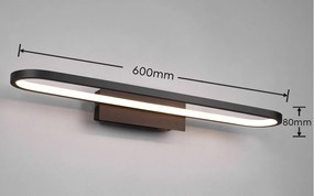 Matne čierne LED nástenné svietidlo (dĺžka 60 cm) Gianni - Trio