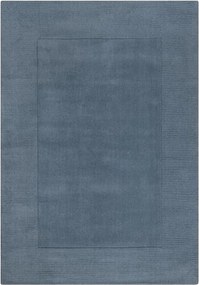 Tmavomodrý ručne tkaný vlnený koberec 200x290 cm Textured Wool Border – Flair Rugs