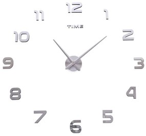 Nástenné hodiny Diy Nepri 65 - 130 cm - strieborné 3D