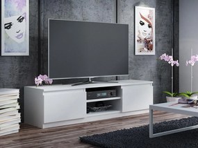 TV stolík/skrinka Kieran 140 (biela). Vlastná spoľahlivá doprava až k Vám domov. 1053756